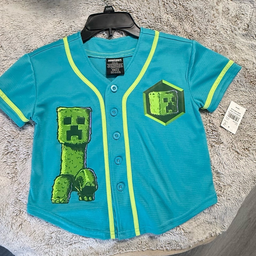 Turquoise Minecraft Jersey XXS